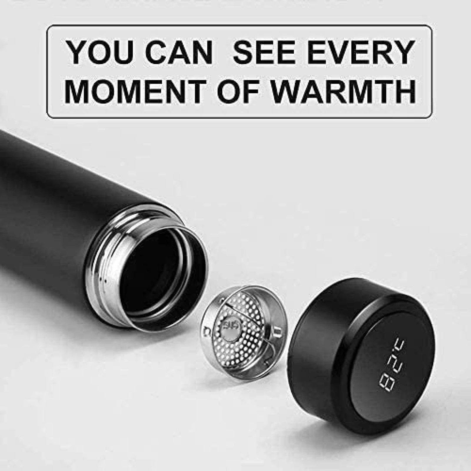 500ml Smart Vacuum, Insulated, Stainless Steel Water Bottle. LED Temperature Display, Spill Proof, Portable, for Home Travel Sports