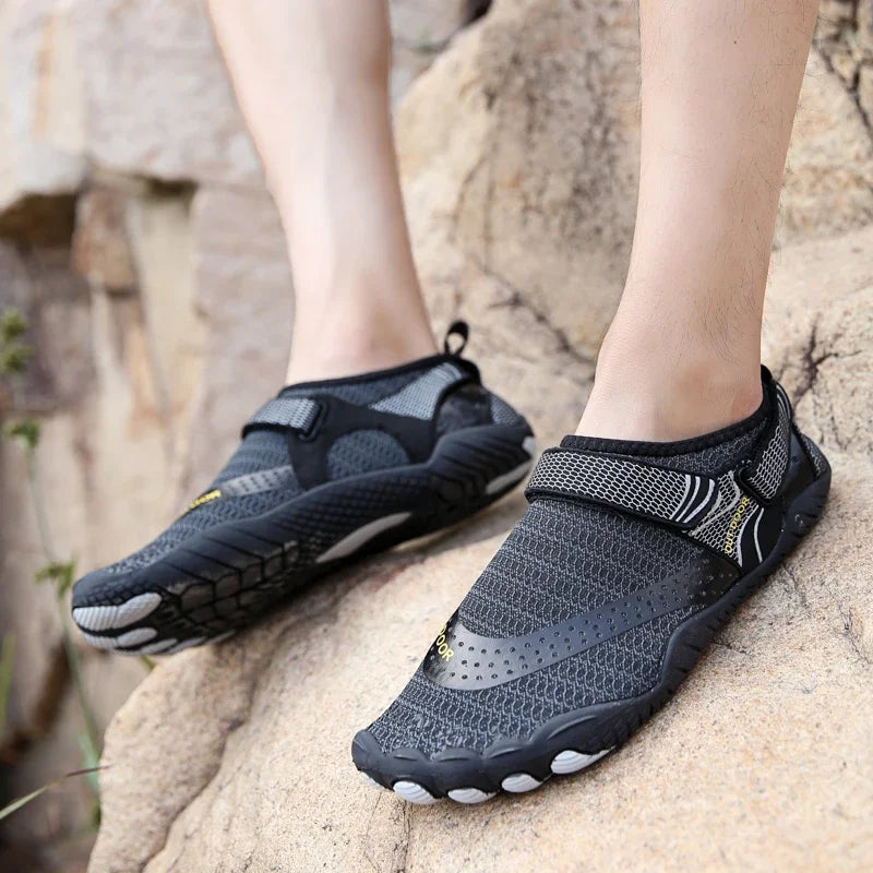 Upstream Wading Aqua Shoes Men, Swimming Five Fingers Water Sports Sneakers, Breathable, Soft, and Flat Size 39-46