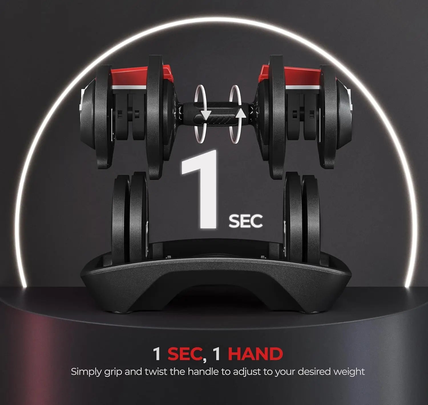 Adjustable Dumbbell Set 28-90LBS with Anti-Slip Handle and Tray for Home Gym Strength Training