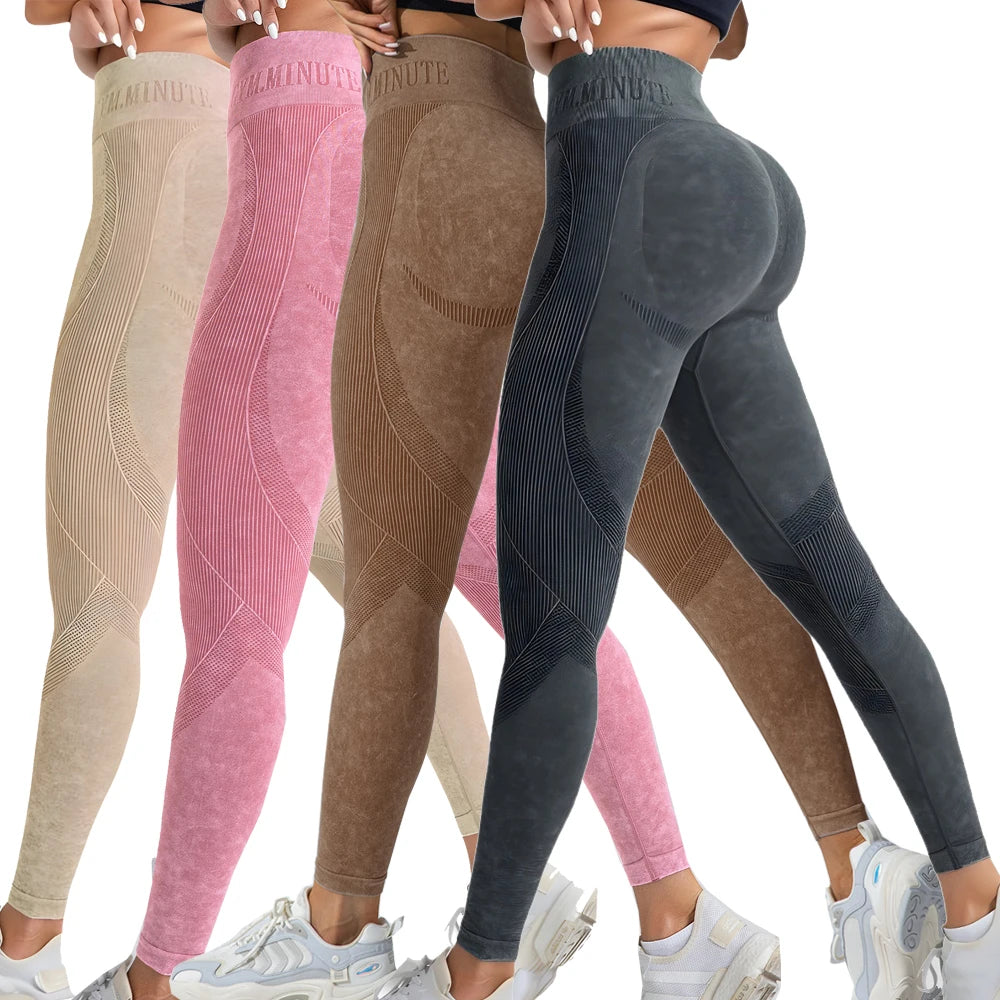 2 Pack Women's Fitness Yoga Leggings, High Waisted, Sexy, Butt Lifting, Seamless, Solid Color, and Breathable