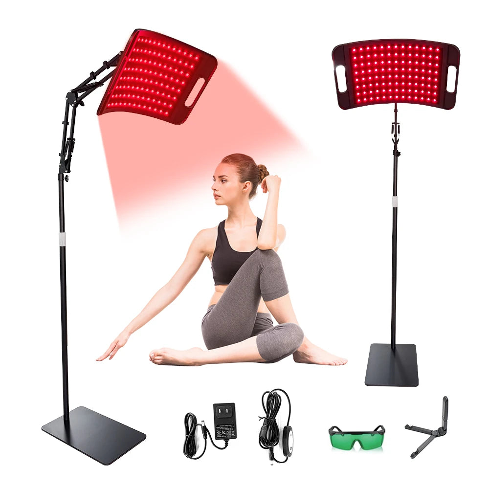 Red Light Lamp For Face and Body Home Use. 660nm 850nm Near Infrared Light Panel Device with Adjustable Stand with Timer