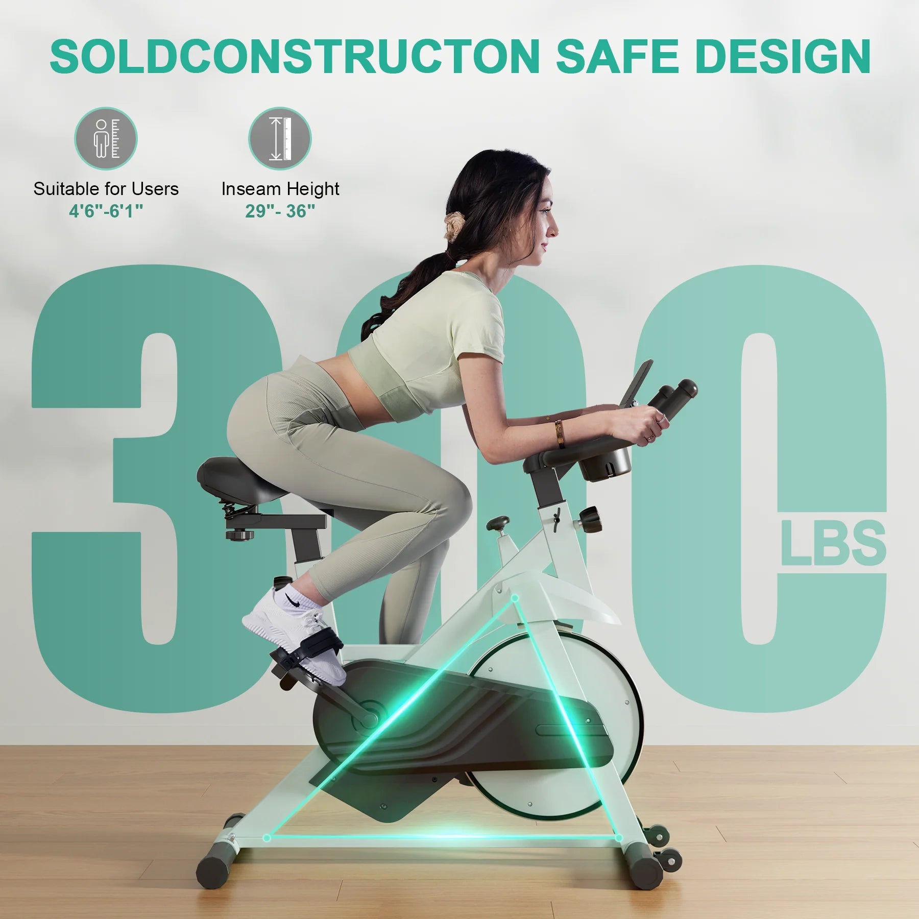 32-Level Magnetic Resistance Stationary Exercise/Workout Cycling Bike for Home with Low Noise