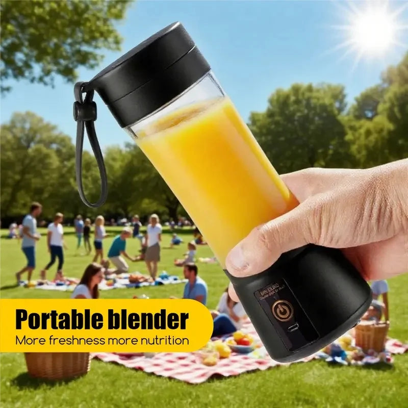 1 wireless portable electric juicer (400ml), juicing cup, vibrating screen, TYPE-C charging mini juicer (6-piece double cup)