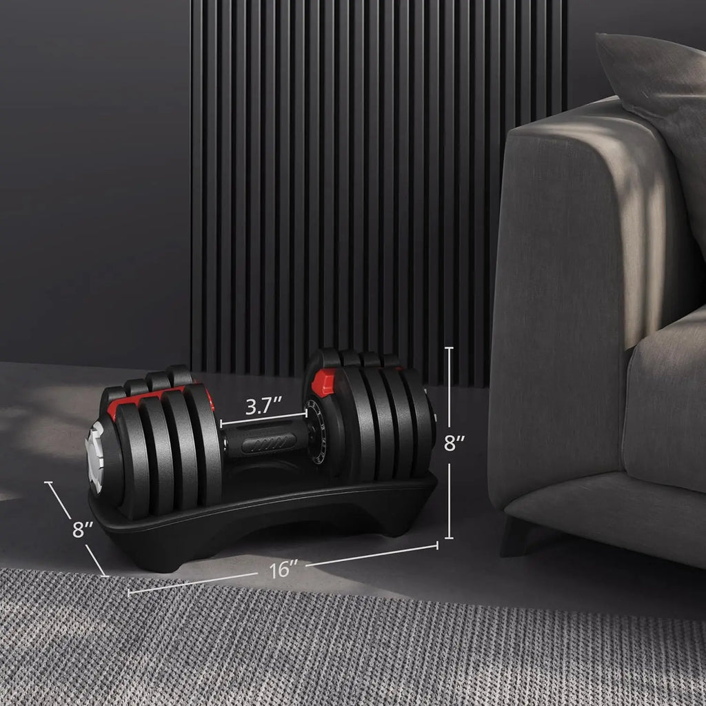 Adjustable Dumbbell Set 28-90LBS with Anti-Slip Handle and Tray for Home Gym Strength Training