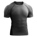 Fitness clothes, men's outdoor sports, quick drying, short sleeved t-shirt, training, pro running, stretch, tight fitting