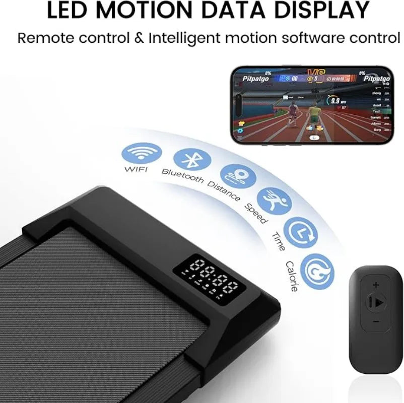 2-in-1 Home/Office 2.5 HP Walking Treadmill, for Small Spaces with APP & Remote Control