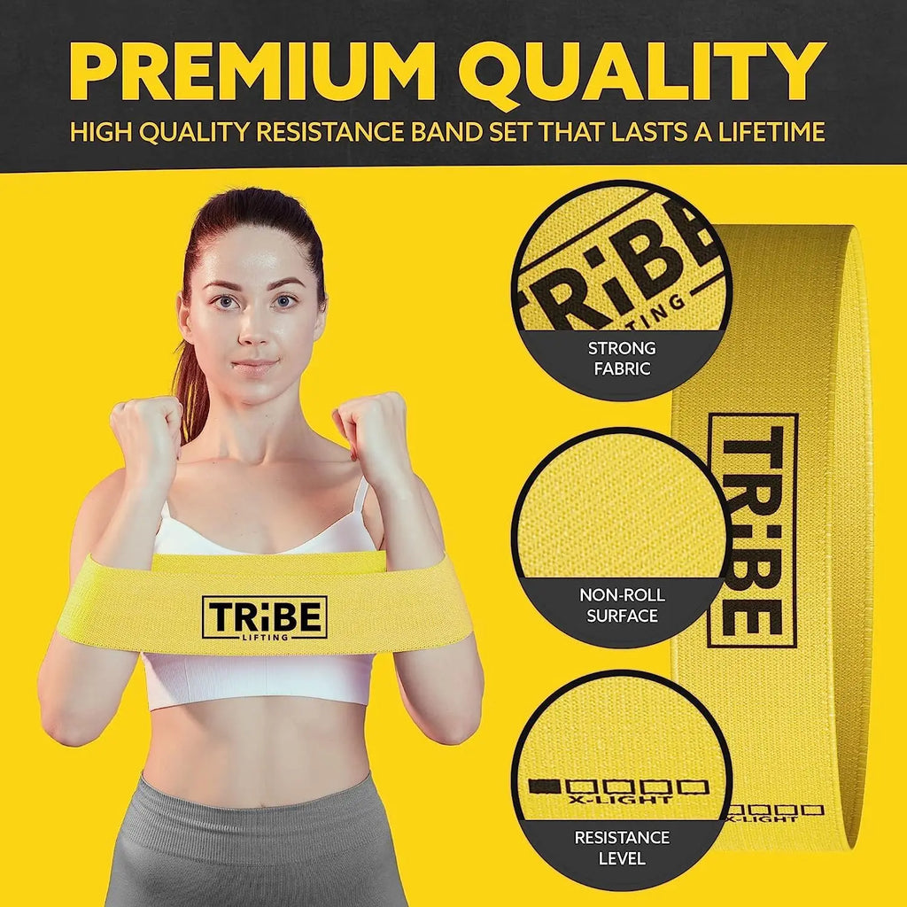 5-Level Fabric Resistance Bands Set for Glutes, Legs & Home Workouts - Durable & Comfortable