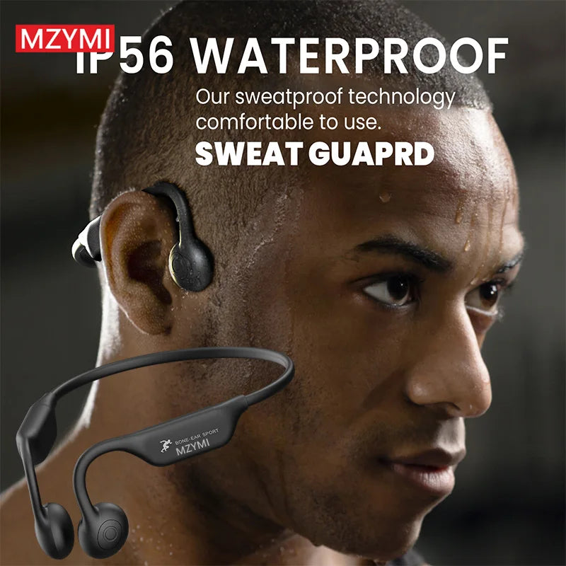 TWS Earphone Bone Conduction Waterproof Bluetooth Neckband Headset with Built-in Mic