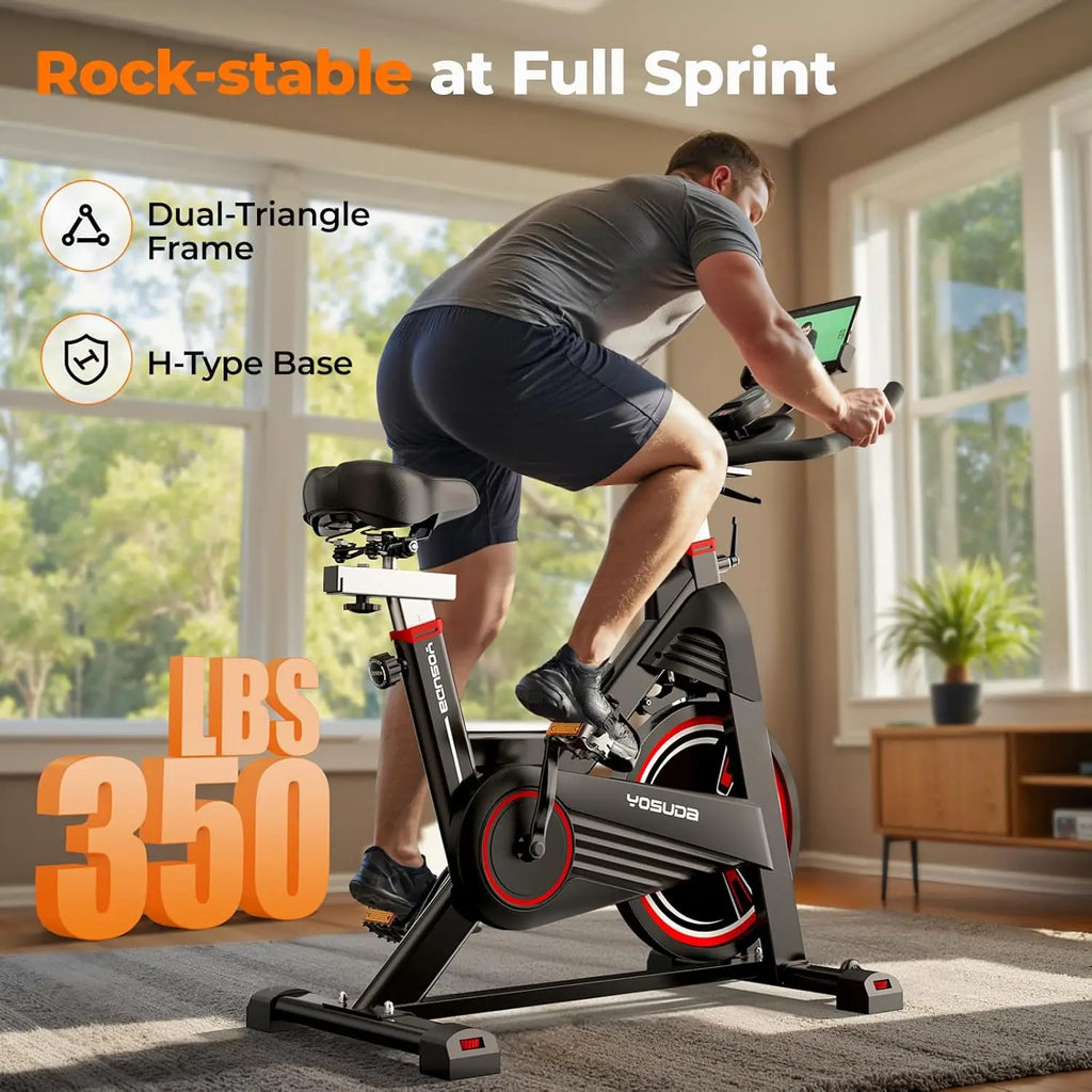 YOSUDA PRO Magnetic Exercise Bike, 350 lbs Weight Capacity - Indoor Cycling Bike Stationary with Comfortable Seat Cushion
