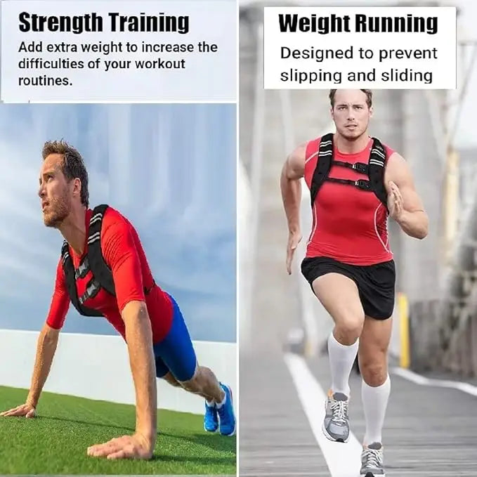 Workout and Training Weighted Vest for Men and Women, 12 -30 Lbs Weights Included