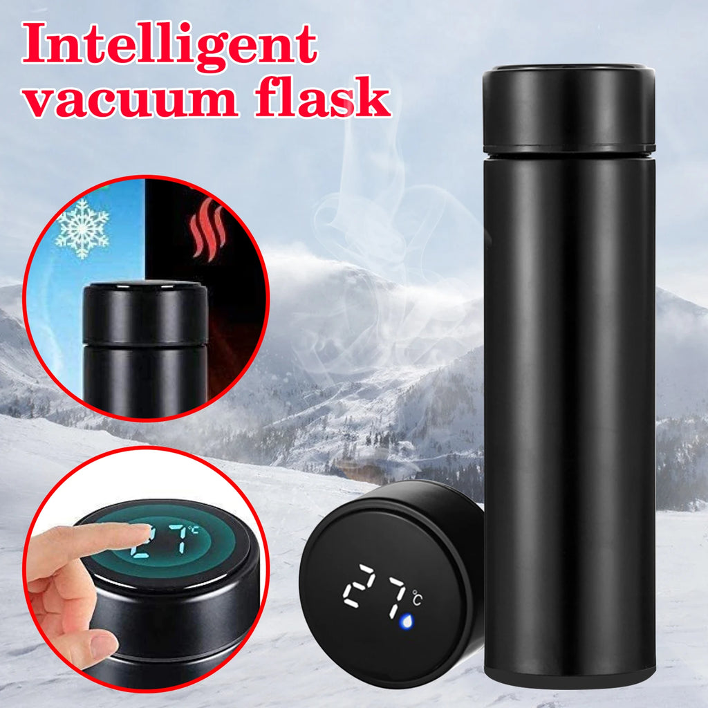 500ml Smart Vacuum, Insulated, Stainless Steel Water Bottle. LED Temperature Display, Spill Proof, Portable, for Home Travel Sports