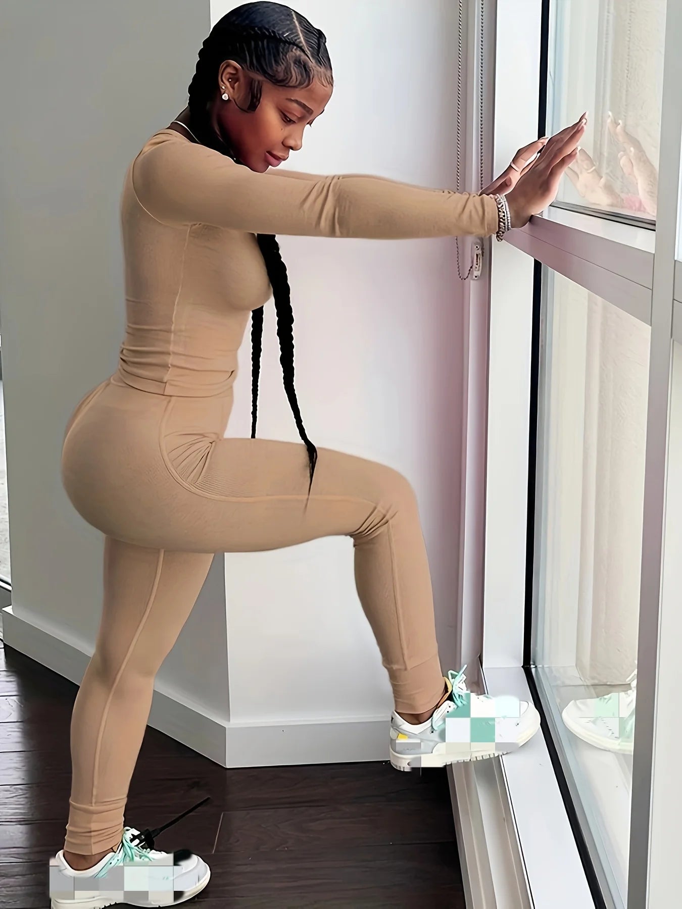 Women Clothing, Long sleeves, and Leggings. Exercise 2 Piece Set