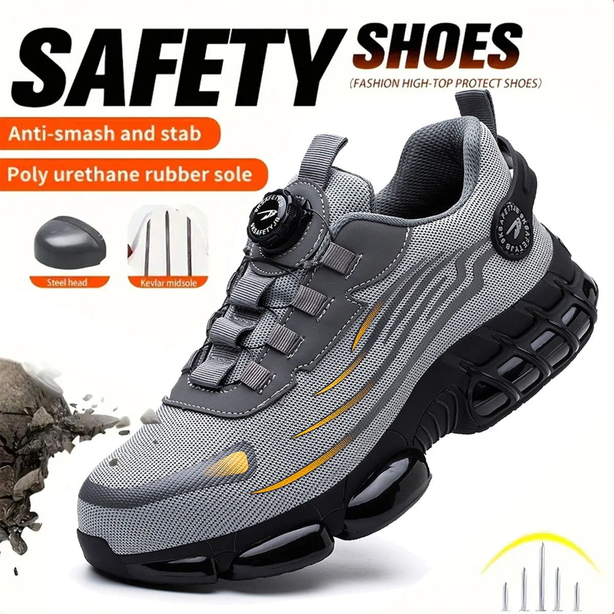 Breathable lace-free soft sole comfortable, anti-smash, anti-puncture shoes