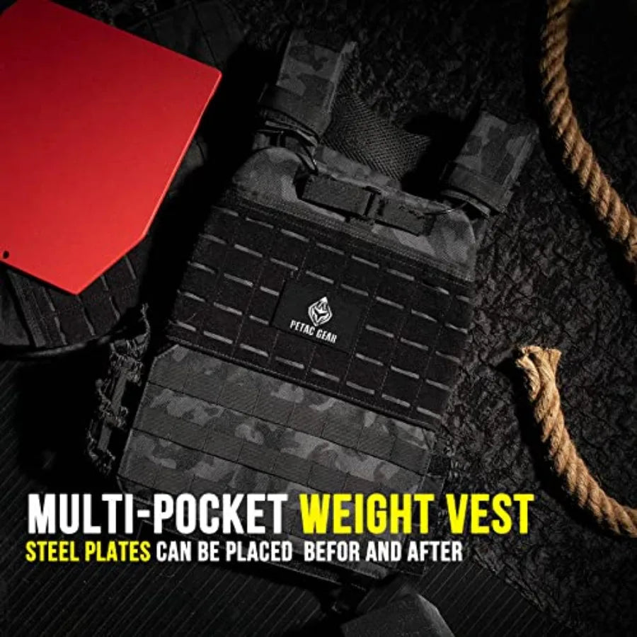 PETAC GEAR Weighted Vest for Men and Women.  Adjustable Strength Training Workout Vest for Running, Endurance, and Fitness