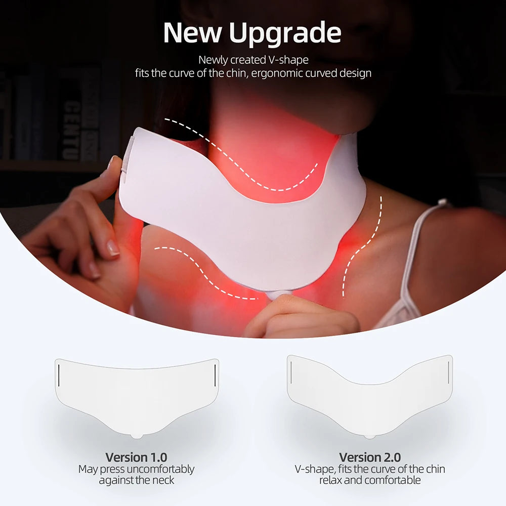 7 Colors, Face and Neck, 3D Flexible Silicone Facial Beauty Mask with Red Light Infrared Skin Car, Wireless