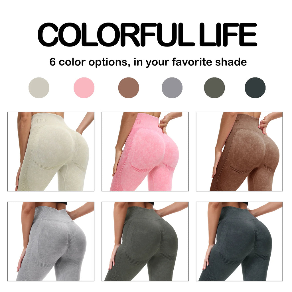 2 Pack Women's Fitness Yoga Leggings, High Waisted, Sexy, Butt Lifting, Seamless, Solid Color, and Breathable