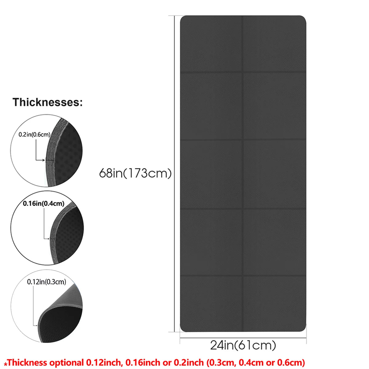 Foldable Yoga Mat, Eco Friendly, EVA Folding Travel Fitness Exercise Mat. 3mm/4mm/6mm Thicknesses for Yoga, Pilates, and Floor Workouts