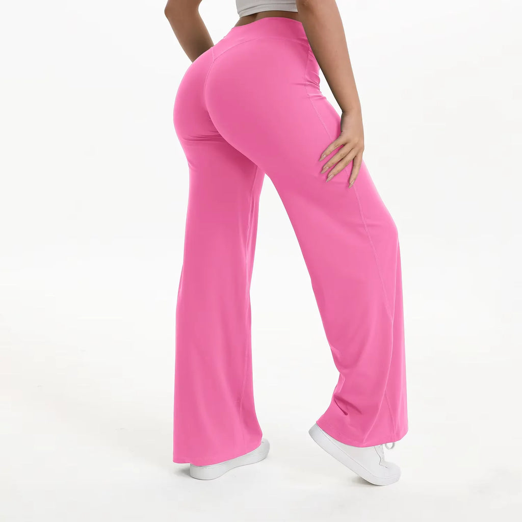 NCLAGEN SoftMotion Straight Leg Bottoms, Women's Mid-Waist Yoga Pants, Gym Leggings, Naked Feel, Pilates, Running, Sports, Trousers
