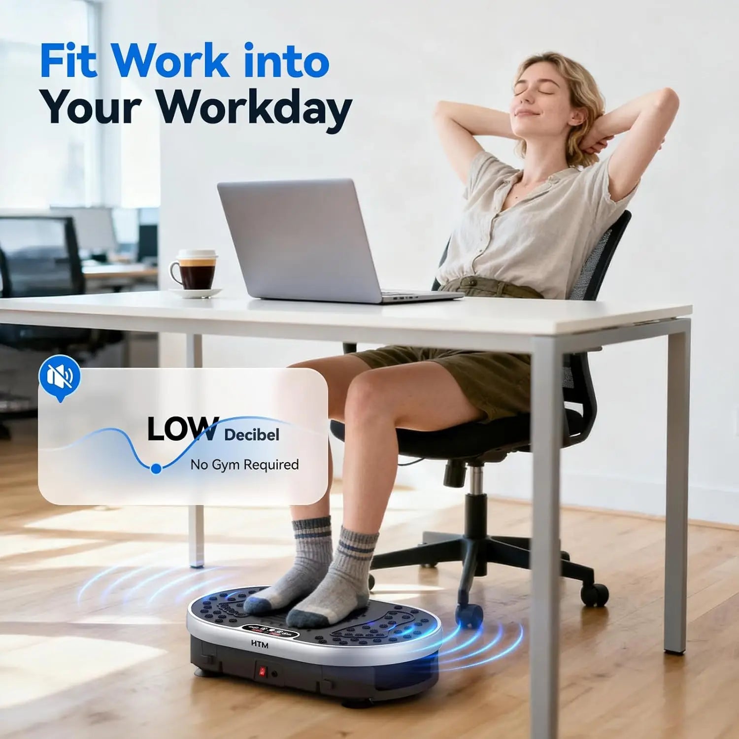 Vibration Plate Exercise Machine, 120 Speed Levels, 9 Preset Programs, Home Fitness Equipment, Weight Loss, Fat Burning, Muscle Toning