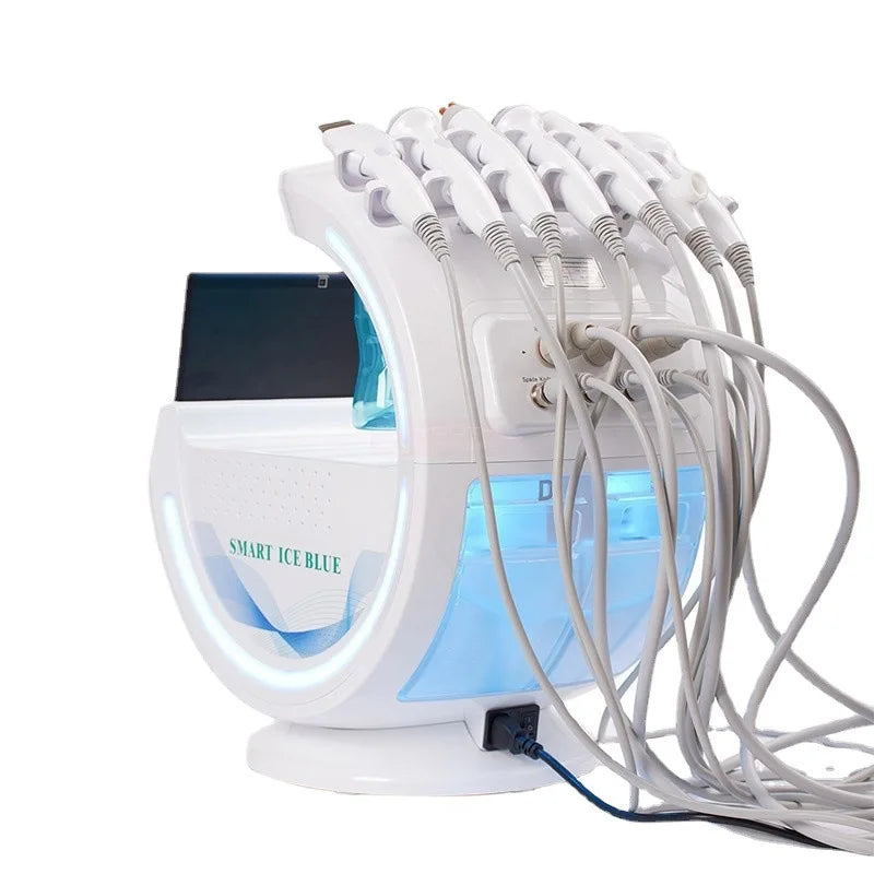 New 7 In 1 Smart Ice Blue Hydra Oxygen Facial, Skin Cleaning, Skin Analyzer, and Dermabrasion
