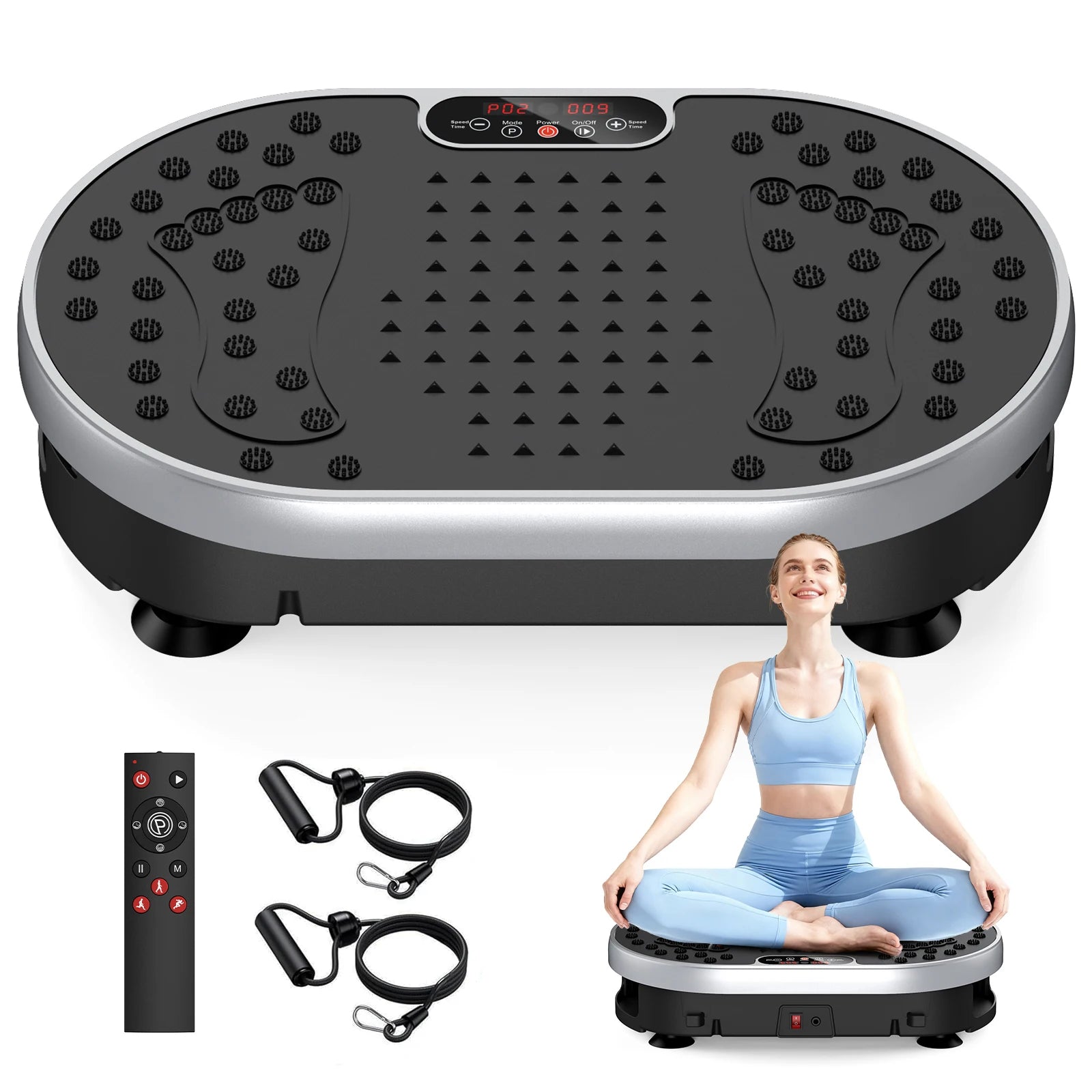 Vibration Plate Exercise Machine, 120 Speed Levels, 9 Preset Programs, Home Fitness Equipment, Weight Loss, Fat Burning, Muscle Toning