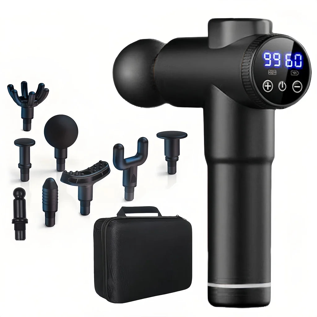 8 Attachment, Multi Speed Massage Gun, Professional Deep Tissue Muscle Massager for Body Relaxation
