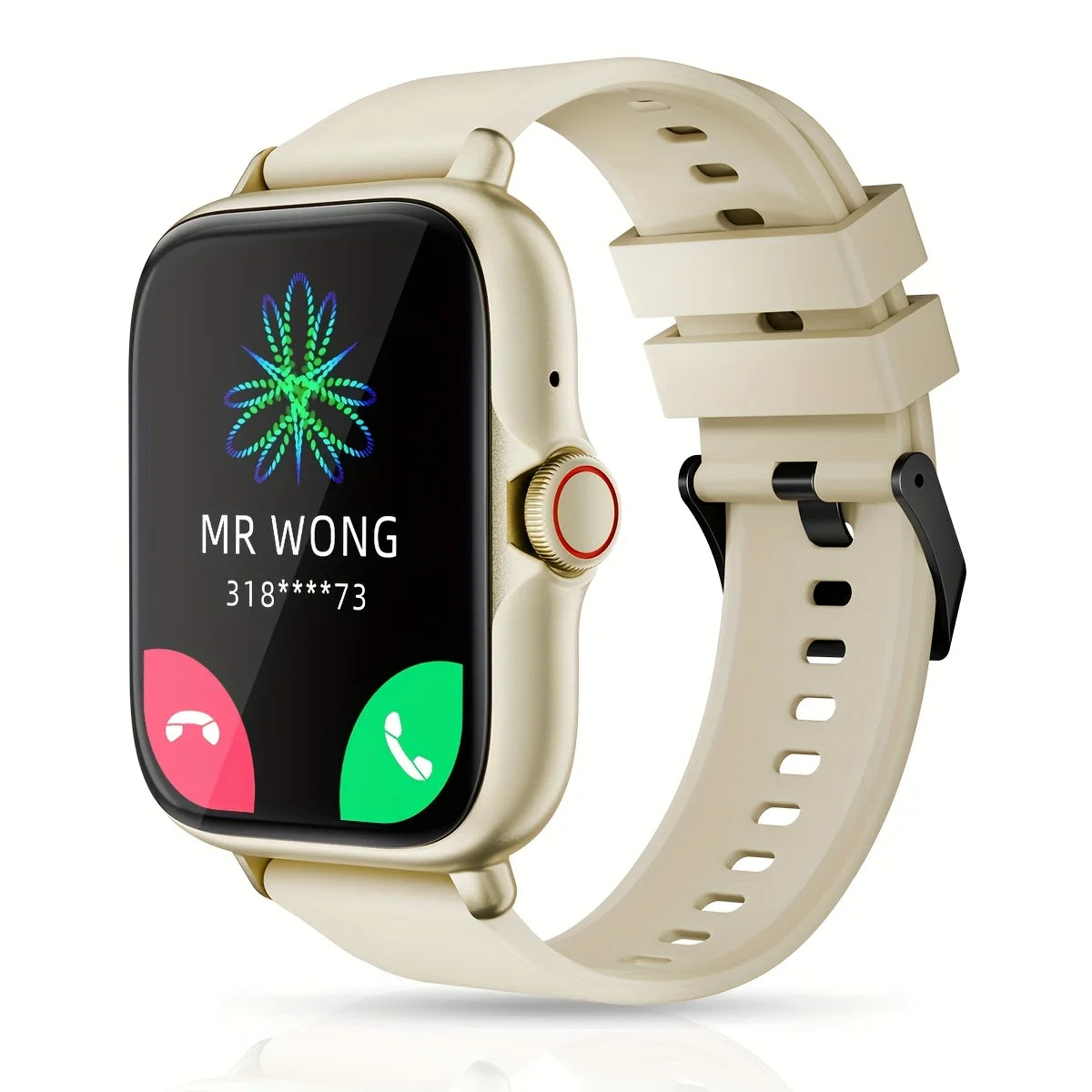Smart watch with full touch screen, call, message reminder, music control and other functions, compatible with iPhone/android