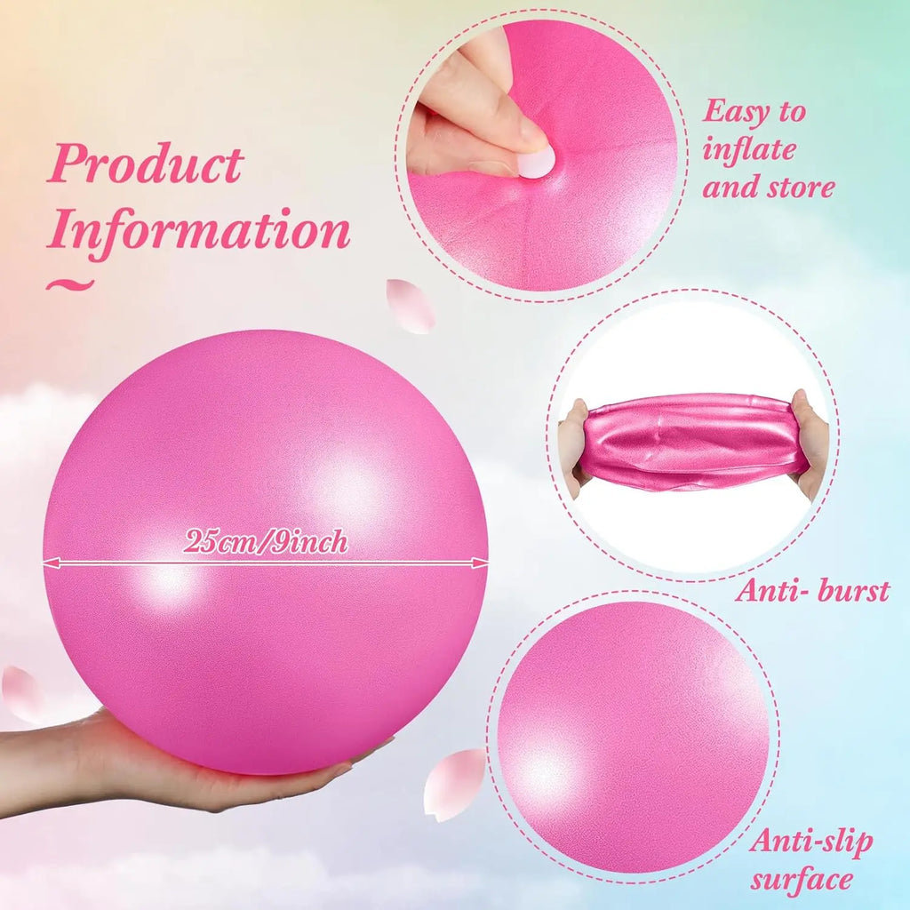 Pilates, Yoga, Stability, and Stretching Ball Kit in Pink and Purple