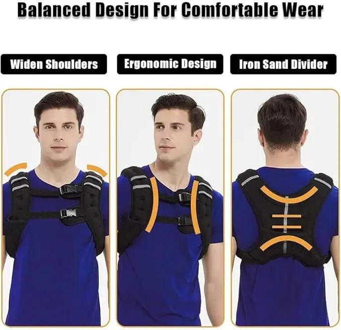 Workout and Training Weighted Vest for Men and Women, 12 -30 Lbs Weights Included