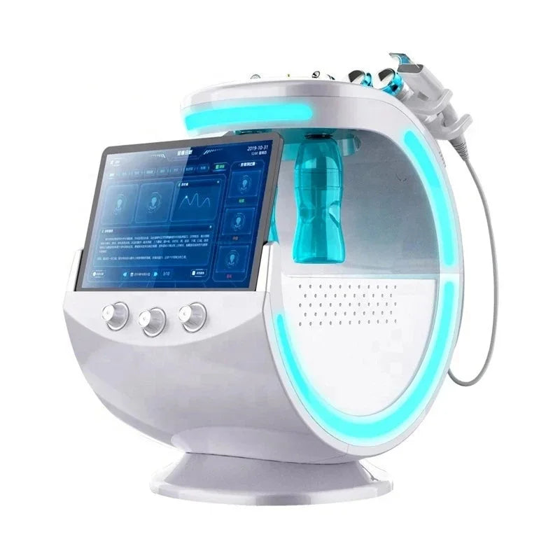 New 7 In 1 Smart Ice Blue Hydra Oxygen Facial, Skin Cleaning, Skin Analyzer, and Dermabrasion