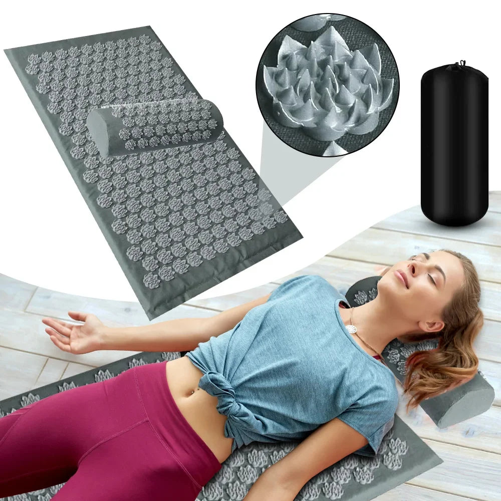 Shiatsu Acupressure Massage Pad with Sport Fitness Cushion Pillow Massager for Yoga and Pilates Exercise