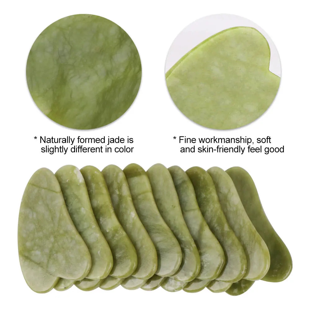 Natural Rose Face Crystal Stone Jade Massager for Body, Facial, Eye, and Acupuncture Face Lift