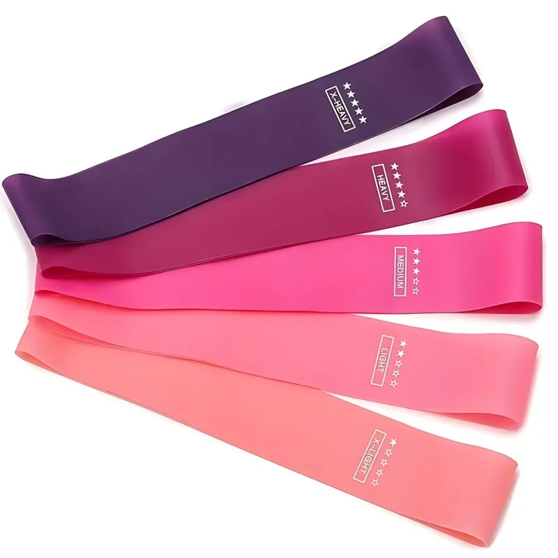 5 Piece Exercise Resistance Bands, Latex Loop Set. For Strength Training, Home and Travel