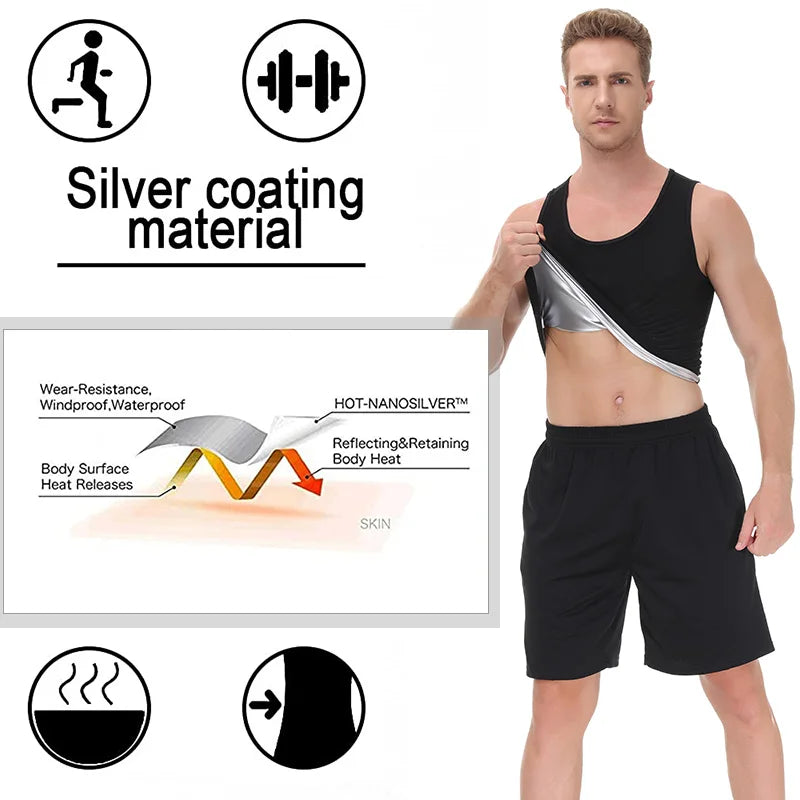 Sauna Shirt, Sweat Suit, Short Sleeve Compression T-Shirt for Weight Loss, Body Shaper, Workout, and Sports