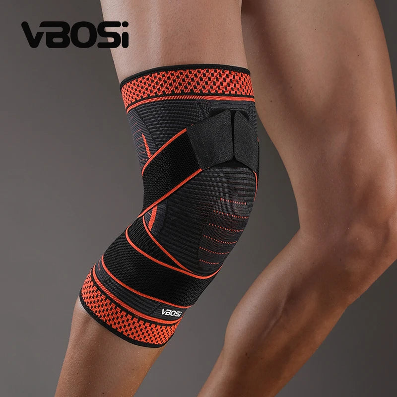 1 Pc Elastic Breathable Knee Support Sleeve with Adjustable Straps