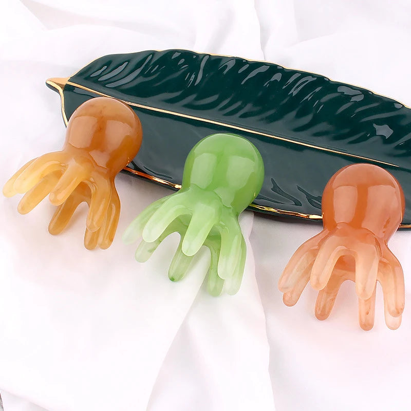 1PCS resin octopus scraping tool for facial and body use, muscle relaxation, stress relief, and health care
