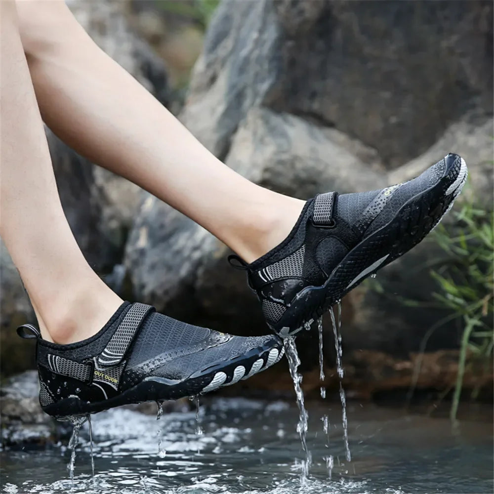 Upstream Wading Aqua Shoes Men, Swimming Five Fingers Water Sports Sneakers, Breathable, Soft, and Flat Size 39-46
