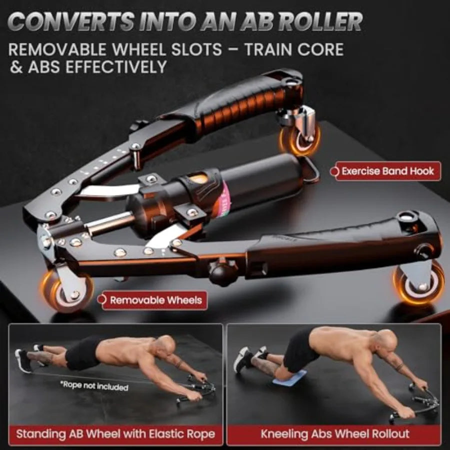 Chest, Arm and Ab Trainer, 3 in 1 Hydraulic Power Equipment, Adjustable 22-440lbs