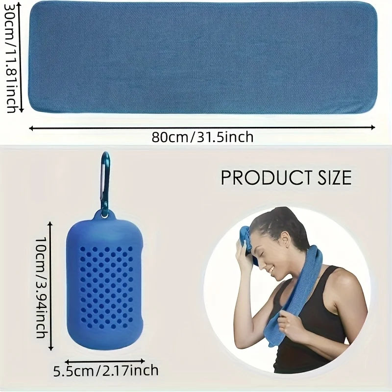 1 Quick-drying sports towel, ultra-light and breathable towel - 100% polyester knit fabric, breathable, rectangular cooling towel
