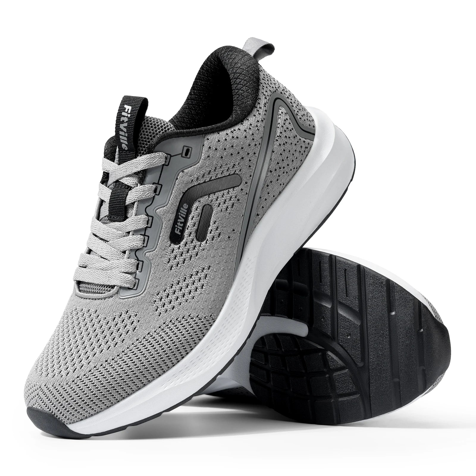 FitVille Mens Sport Running Shoes, Breathable, Lightweight Sneakers, Wide, Athletic Training Footwear
