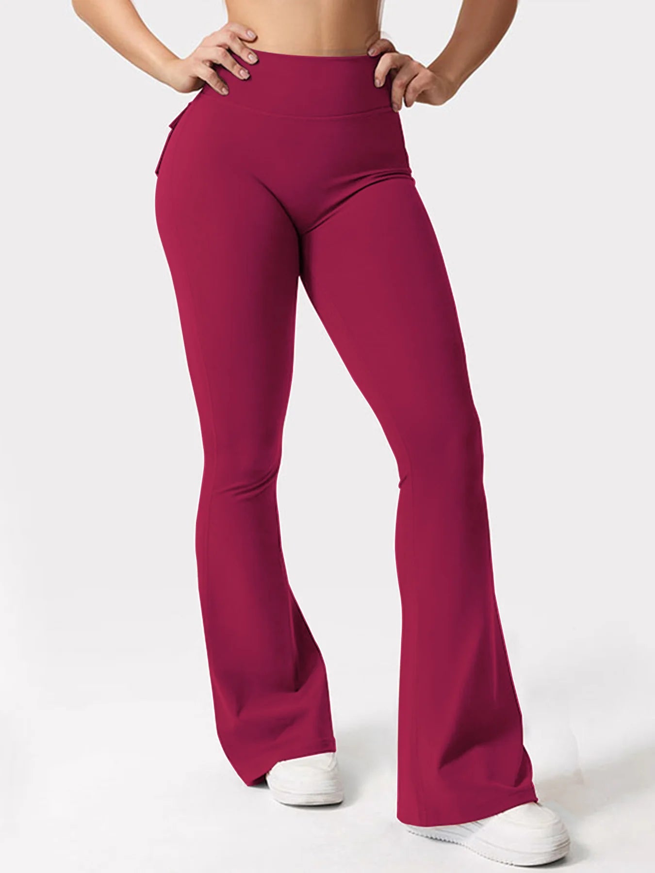 Women's Yoga Flare leggings, High-Waisted, Tummy-Control, Wide-Leg with Pockets
