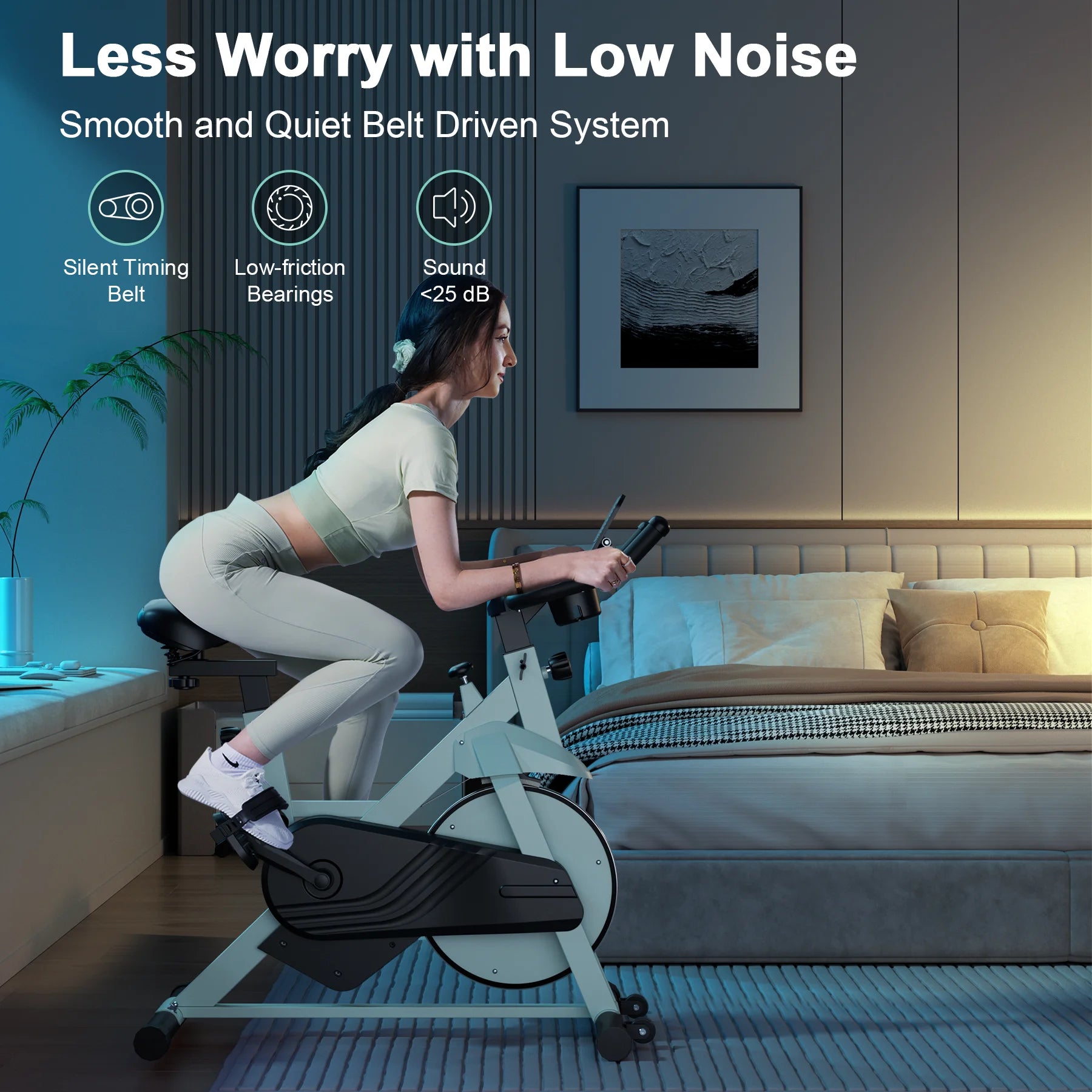 32-Level Magnetic Resistance Stationary Exercise/Workout Cycling Bike for Home with Low Noise