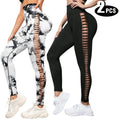 2 Pack Women's Fitness Yoga Leggings, High Waisted, Sexy, Butt Lifting, Seamless, Solid Color, and Breathable