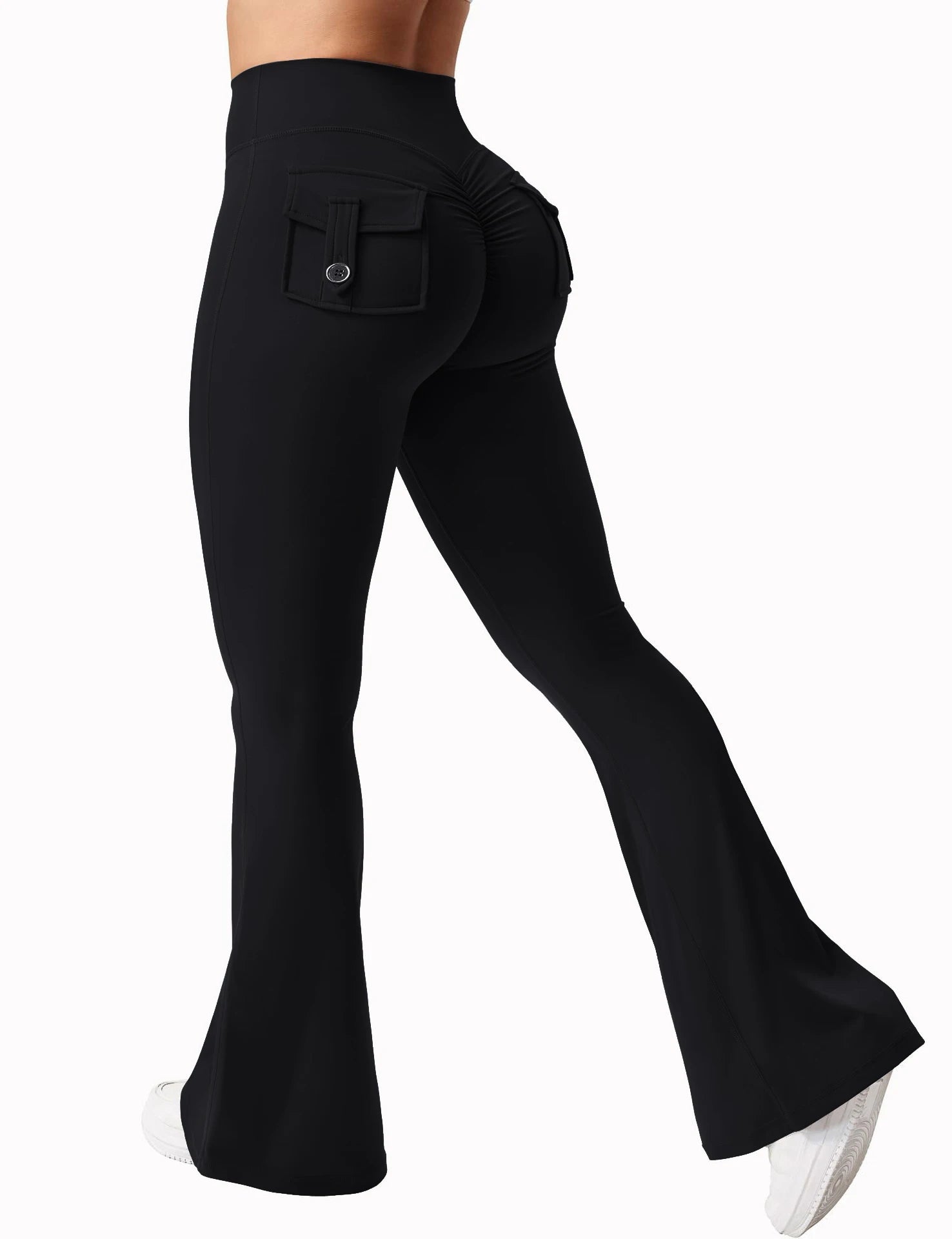 Women's Yoga Flare leggings, High-Waisted, Tummy-Control, Wide-Leg with Pockets