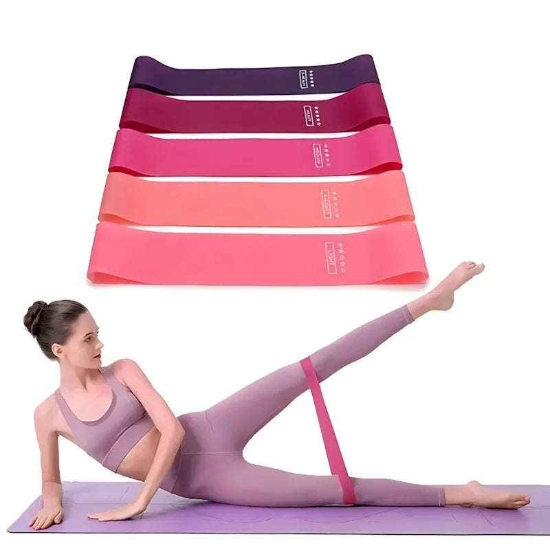 5 Piece Exercise Resistance Bands, Latex Loop Set. For Strength Training, Home and Travel