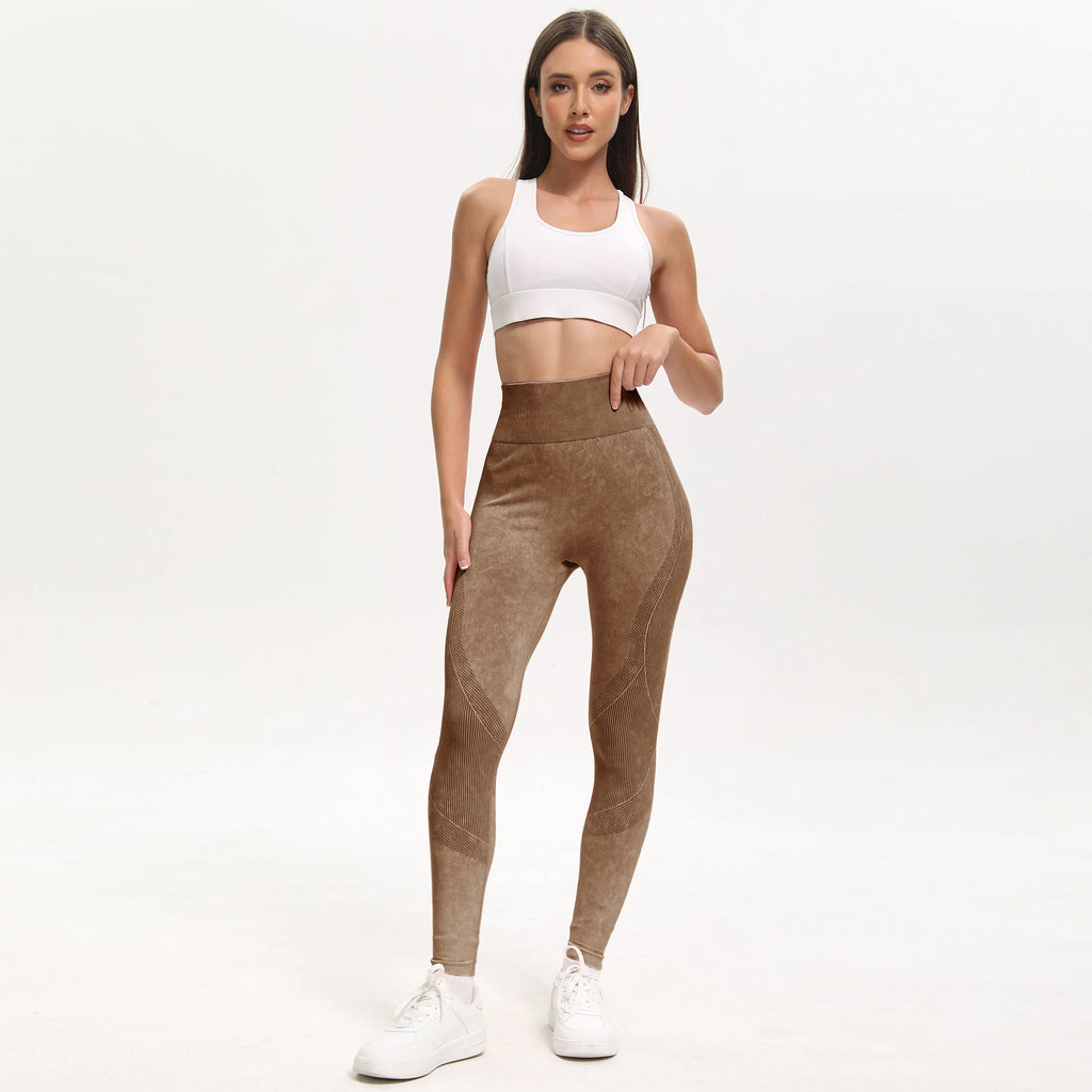 2 Pack Women's Fitness Yoga Leggings, High Waisted, Sexy, Butt Lifting, Seamless, Solid Color, and Breathable