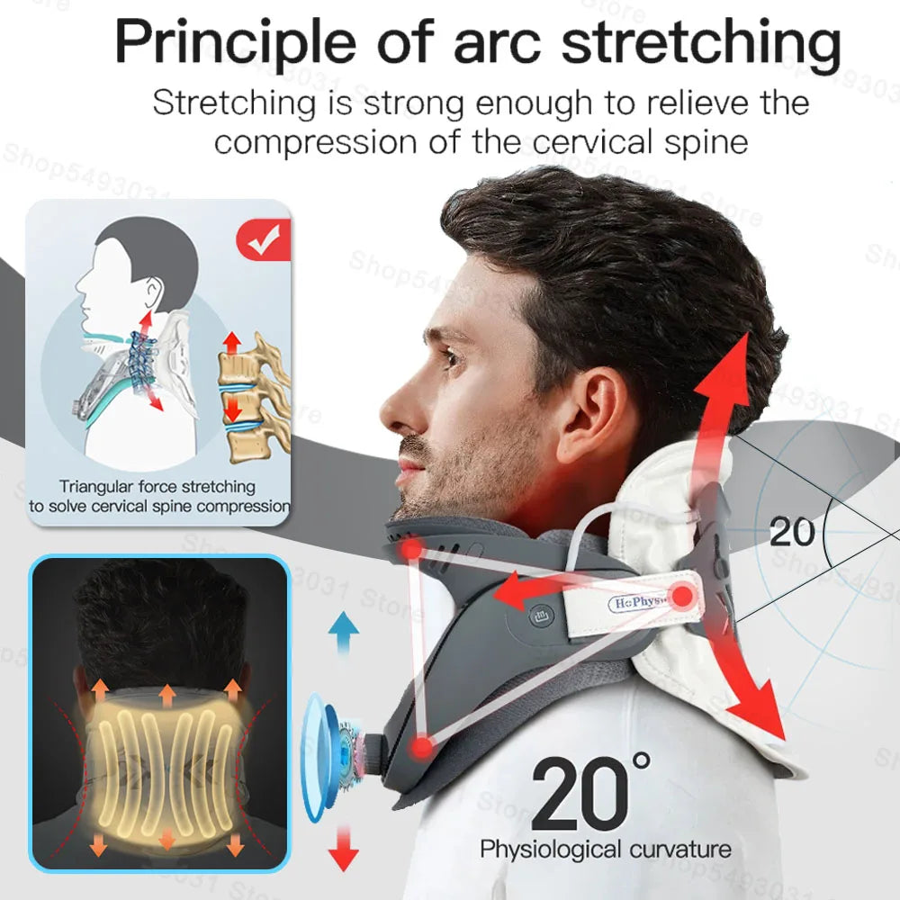Cervical Neck Traction Device, Adjustable Neck Stretcher With Support