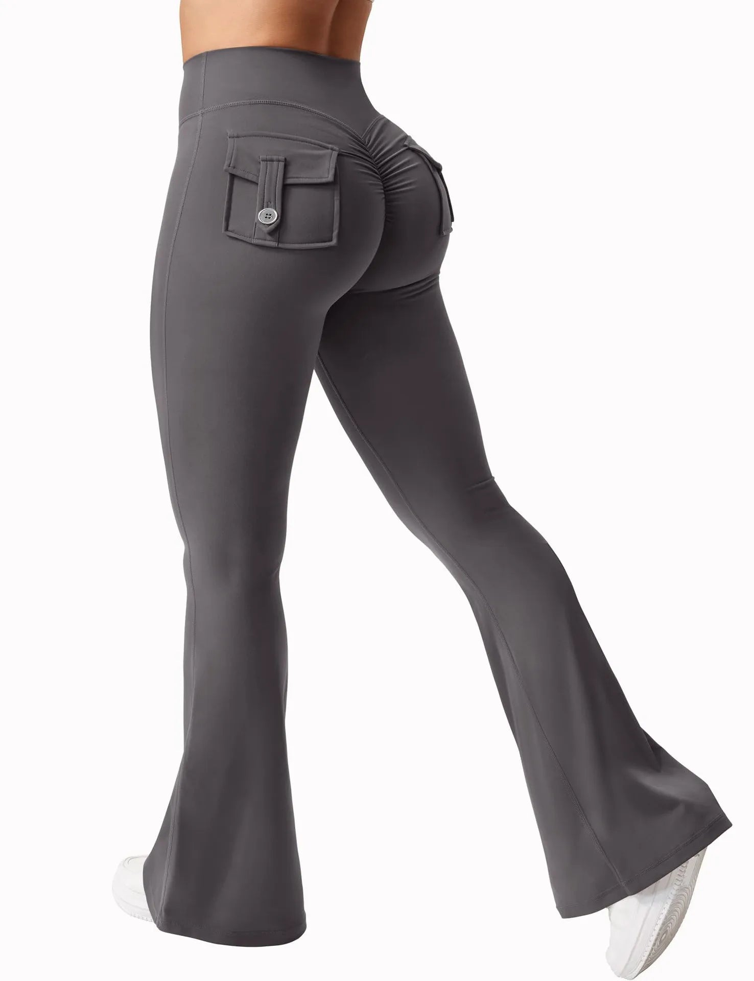 Summer Women's Cargo Pocket Fitness Tights, High-Waisted, Stretch Butt Lift, Yoga Running Pants