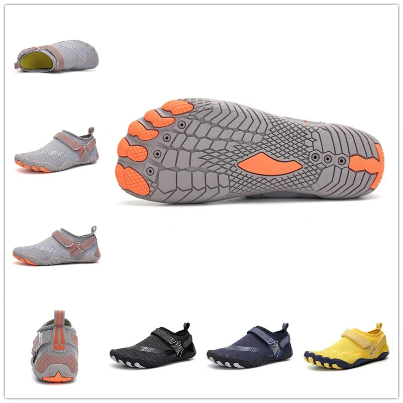 Upstream Wading Aqua Shoes Men, Swimming Five Fingers Water Sports Sneakers, Breathable, Soft, and Flat Size 39-46