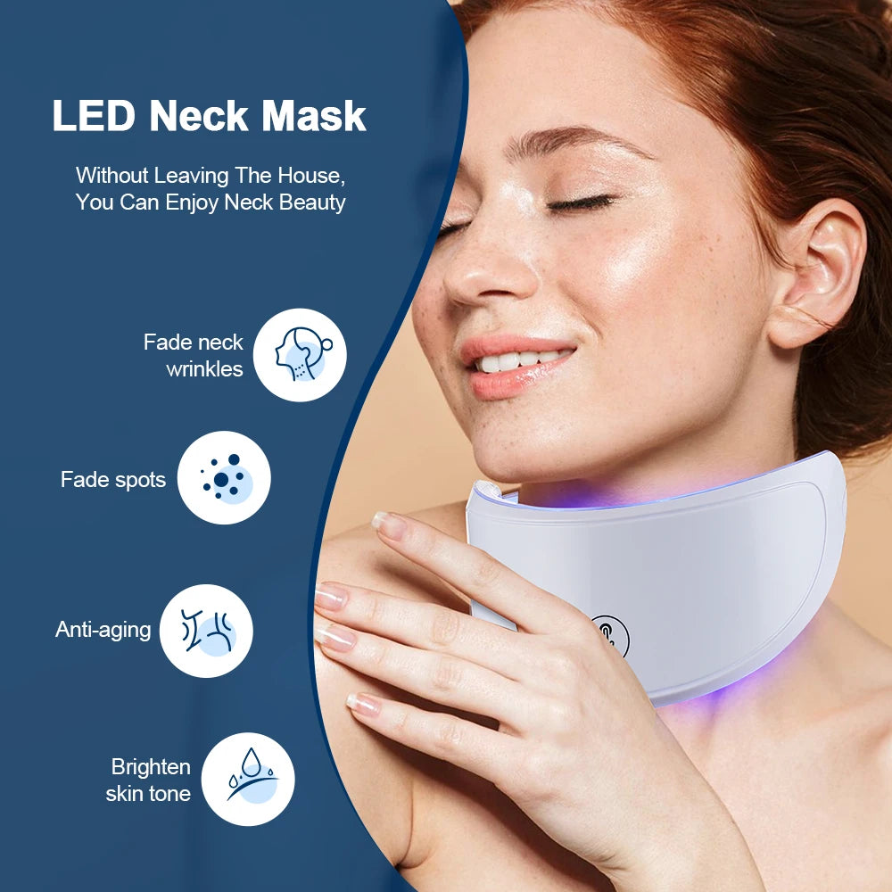 Neck LED Mask,7 Colors, Anti-Wrinkle, Skin Brightening Beauty Mask for Skin Care